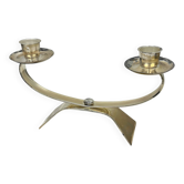 Vintage modernist WMF two-arm candle holder, Radtke model (1958), silver