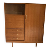 1960s cabinet, desk, display cabinet, drawers