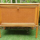 Buffet chest of drawers in bamboo rattan and canework