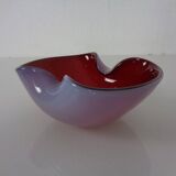 Red and Lilac Sommerso Murano Glass Bowl or Ashtray, Italy, 1960s