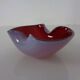 Red and Lilac Sommerso Murano Glass Bowl or Ashtray, Italy, 1960s