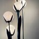 Vintage floor lamp 5 lamps in opaline and blue metal