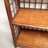 Pair of bamboo and rattan bookcases