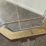 Vintage coffee table in lucite and brass 60s-70s