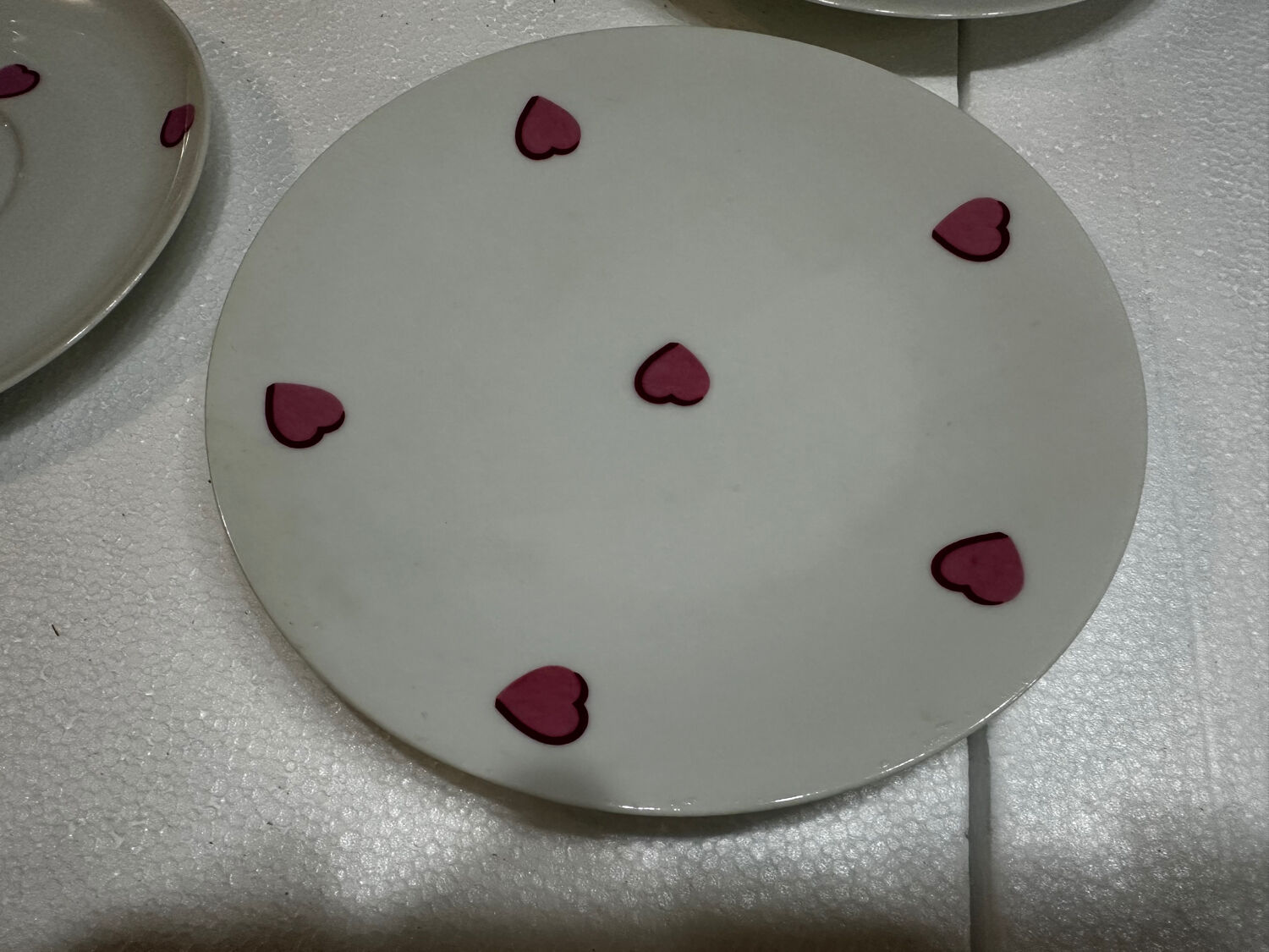 Breakfast Service D. Porthault Limoges Pink Hearts 10 Pcs
