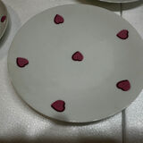 Breakfast Service D. Porthault Limoges Pink Hearts 10 Pcs