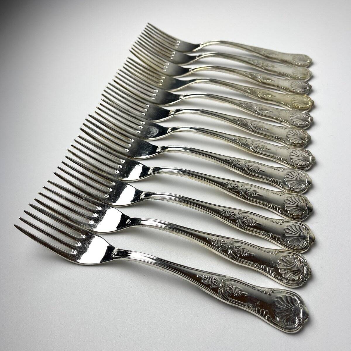 Antique silver cutlery, Italy, 1960s, set of 51.