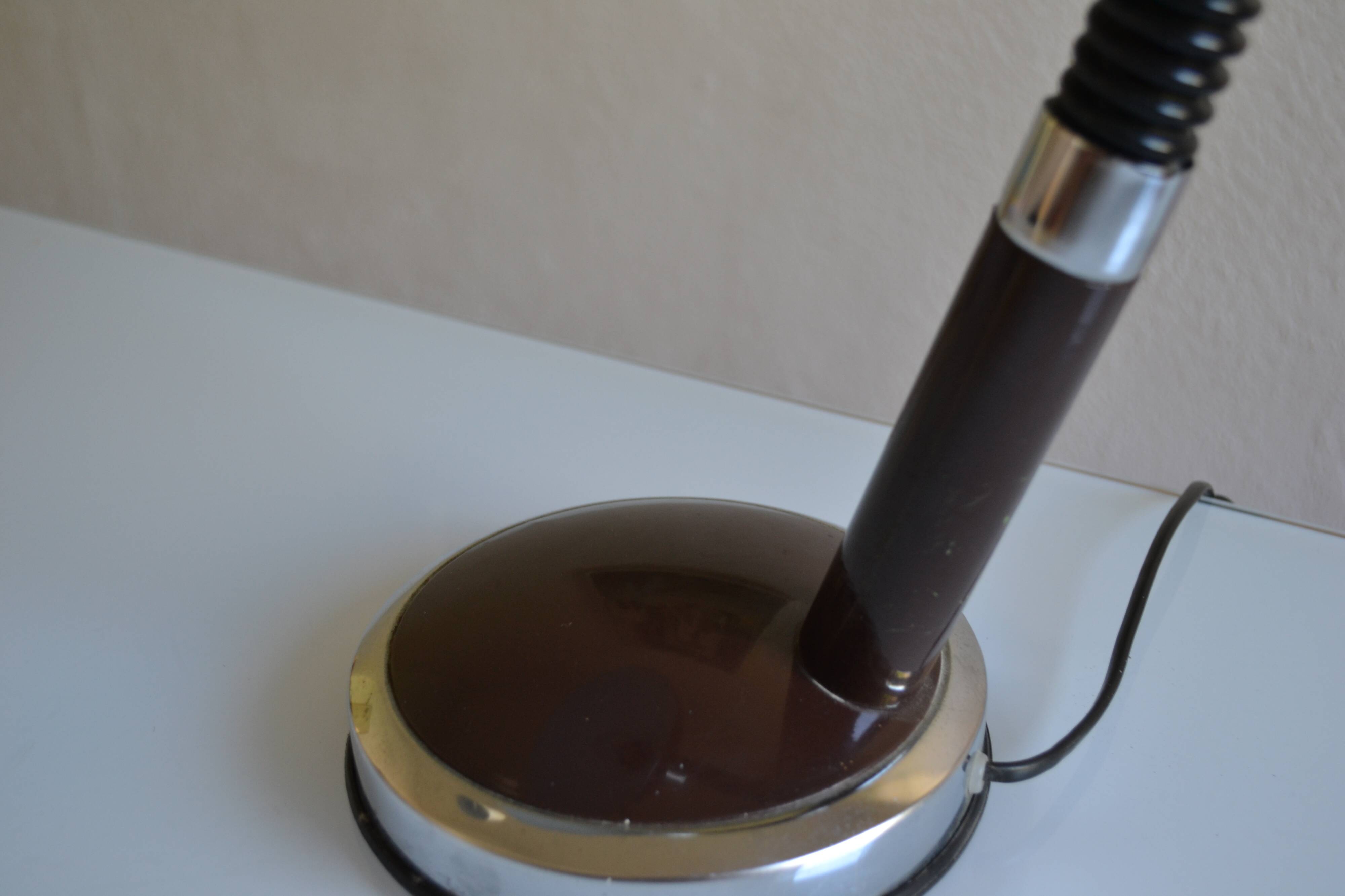 Vintage desk lamp France brown 70s 1970