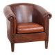 Fauteuil club confortable et spacieux en cuir de mouton avec coussin de siège amovible
