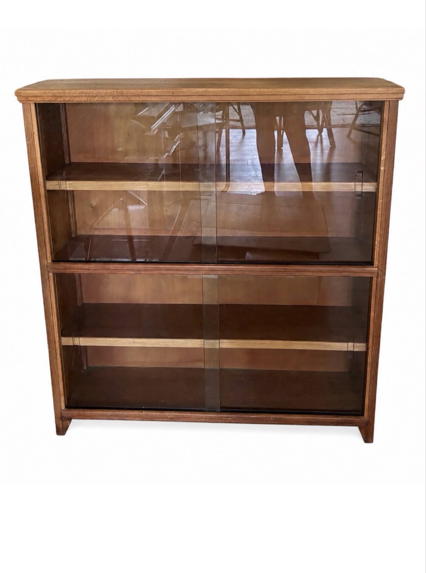 Modernist oak display cabinet - 1950s-60s