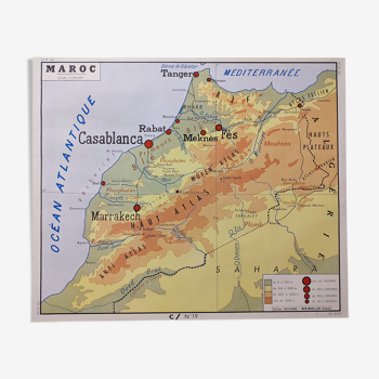 Old Morocco school map