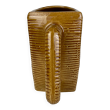 Rectangular ocher ceramic pitcher