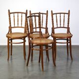 Set of 4 beautiful and atmospheric vintage design bistro chairs