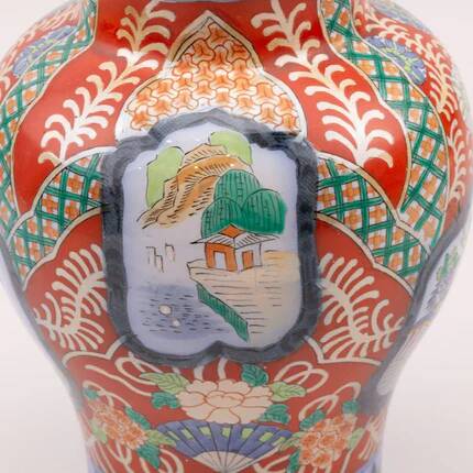 Vintage porcelain vase in the style of Imari by Petrus Regout Maastricht.