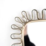 Brass wall mirror, Italy, 1950s