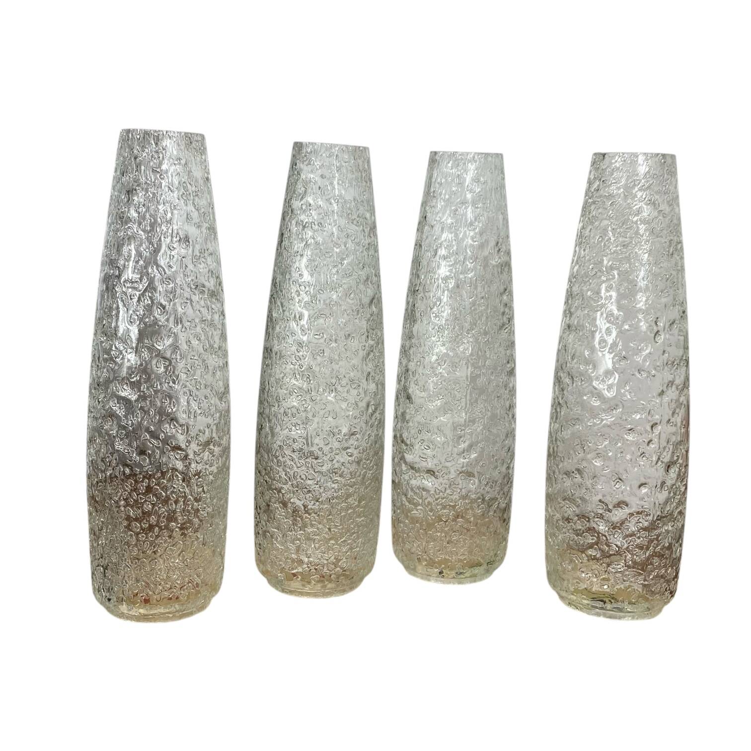 Set of 4 vintage bubble glass tulips for wall lamp chandelier.
