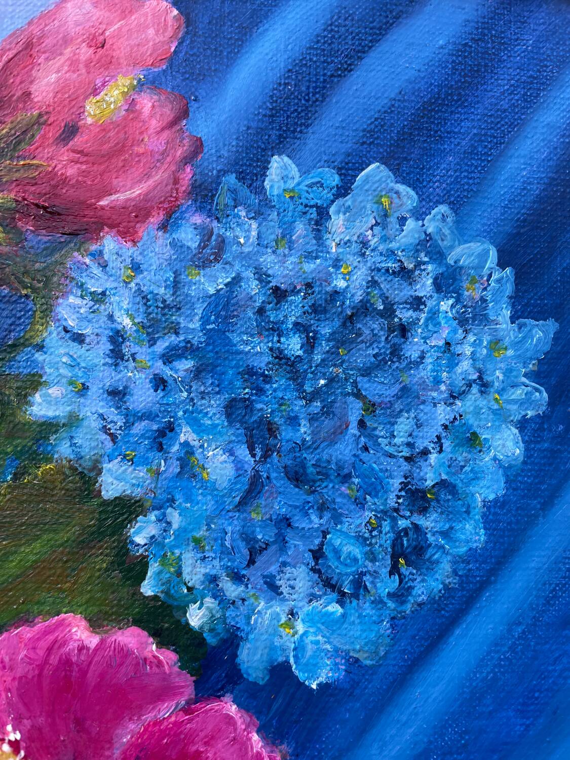 Tableau peinture bouquet de fleurs huile sur toile 