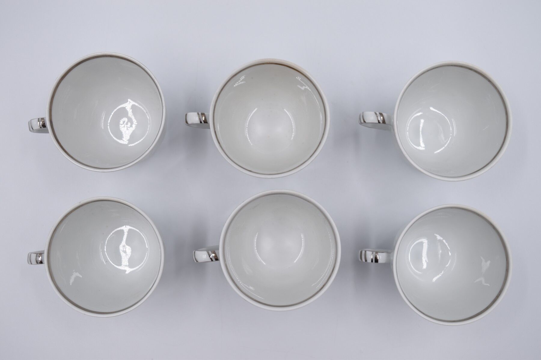 6 cups and under porcelain cup Bernardaud Limoges verdi model