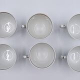 6 cups and under porcelain cup Bernardaud Limoges verdi model