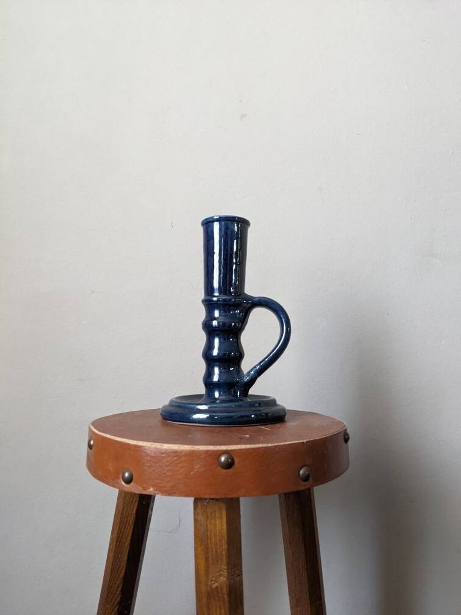 Bougeoir à main en céramique artisanale