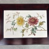 Nested tables in curved wood with ceramic top by Thonet.