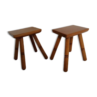 Vintage set of 2 small sidetables / stools