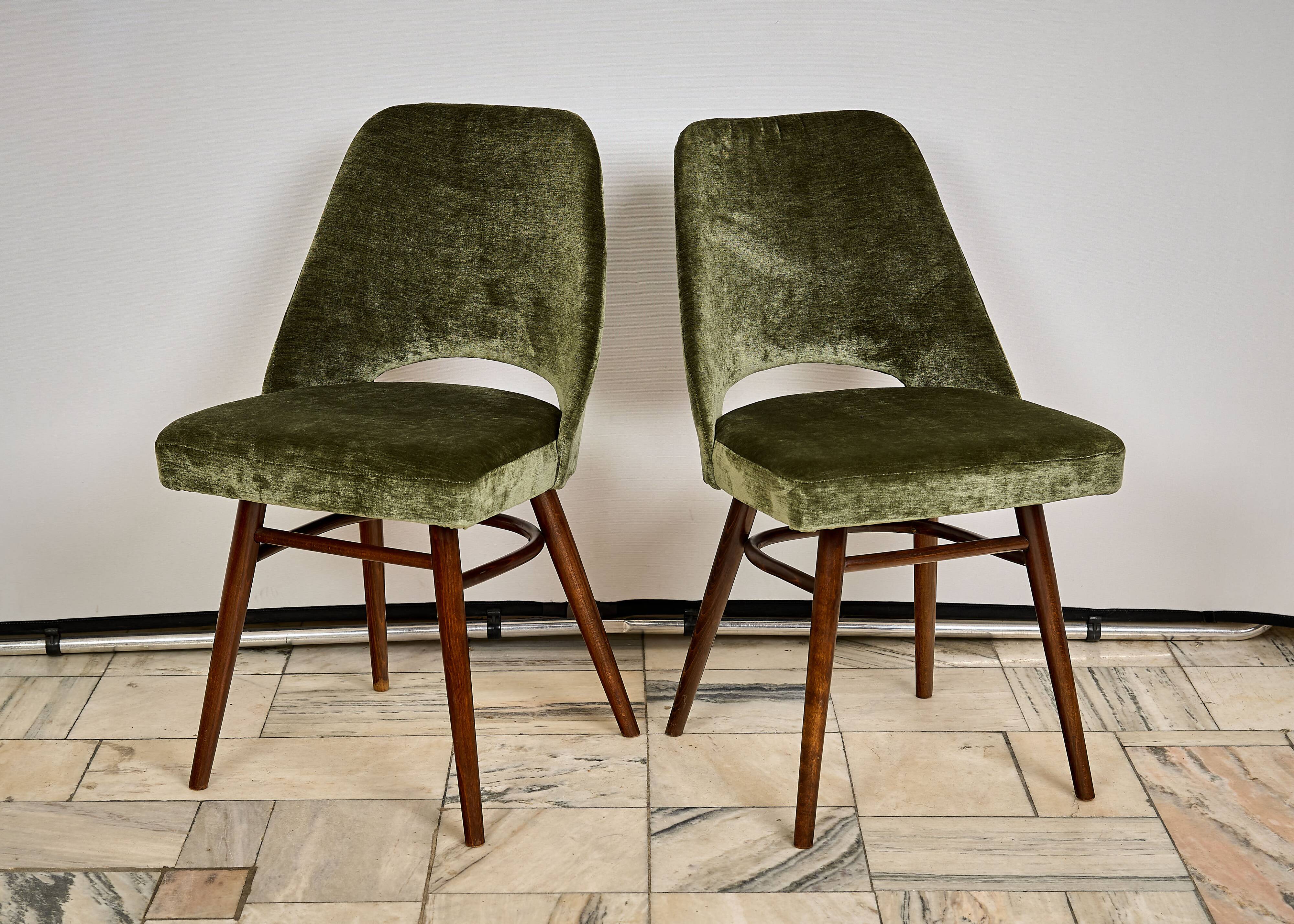 Set of four chairs designed by Radomir Hoffman, TON Czechoslovakia, 1960s.