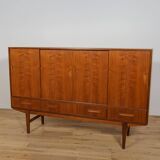 Mid-Century Teak High Sideboard, Denmark, 1960s