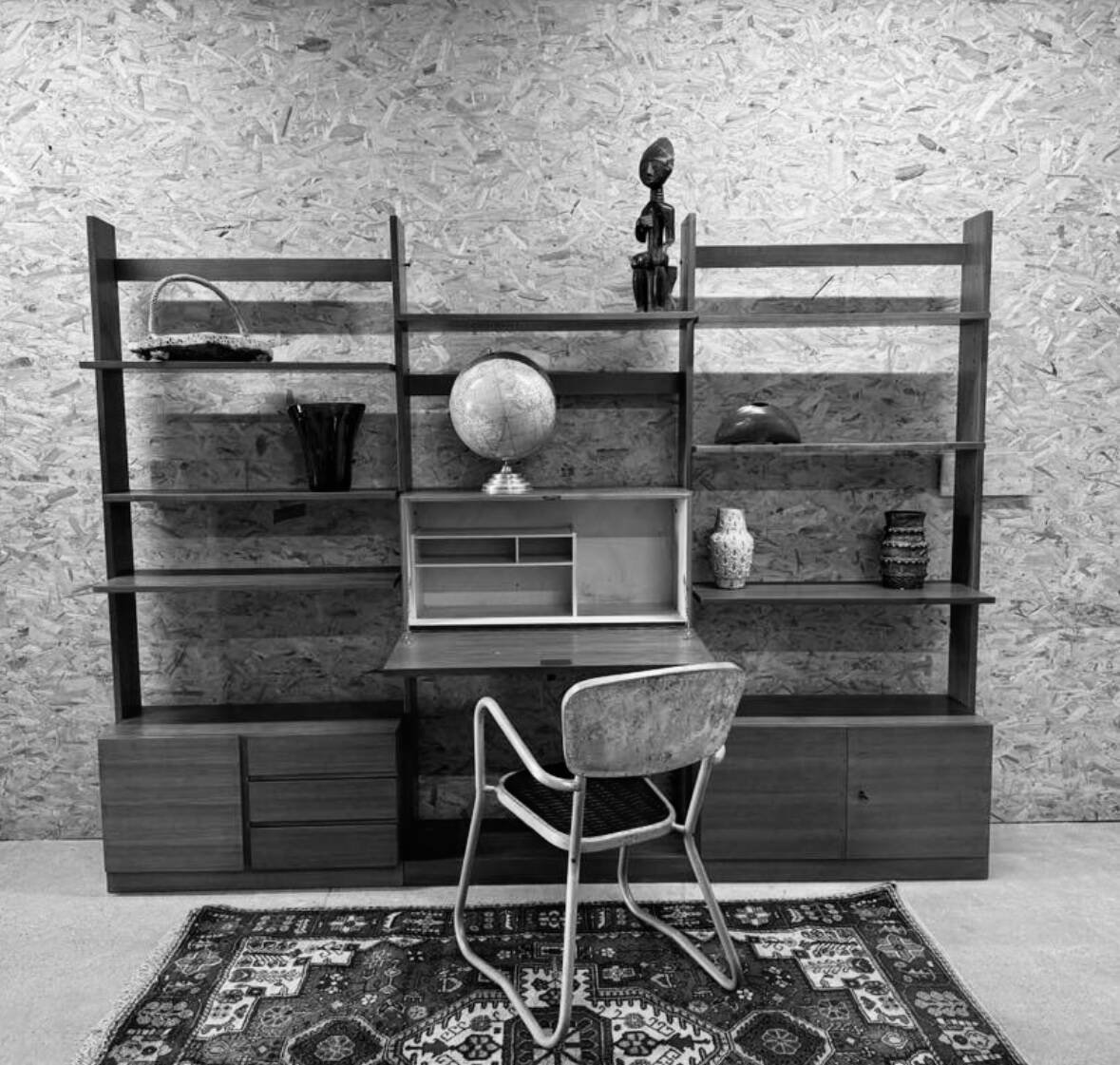 1960s Teak Composable Wall Shelf Library