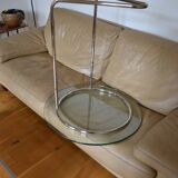 Side table or end table vintage metal and glass