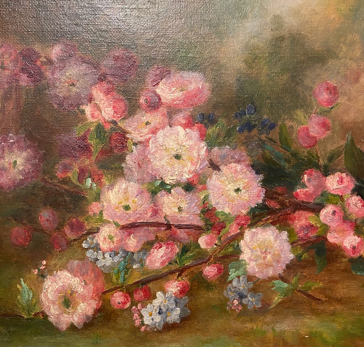 Old painting, still life, signed Monk, late nineteenth century early twentieth century