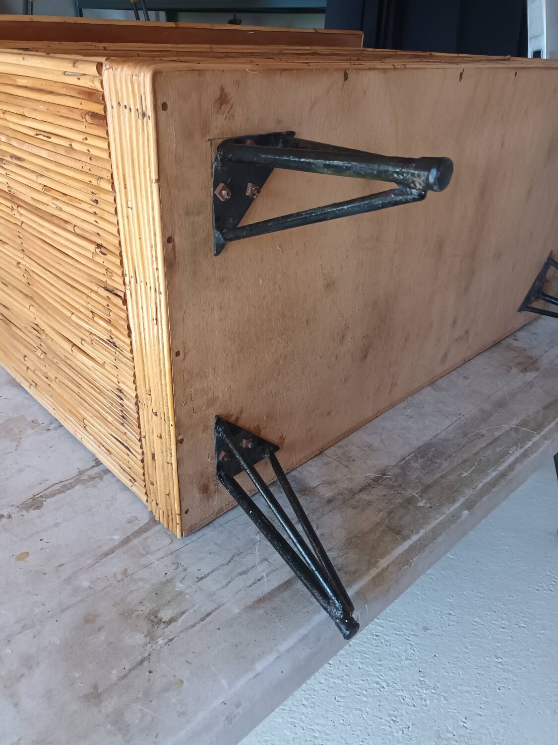 Vintage rattan chest of drawers