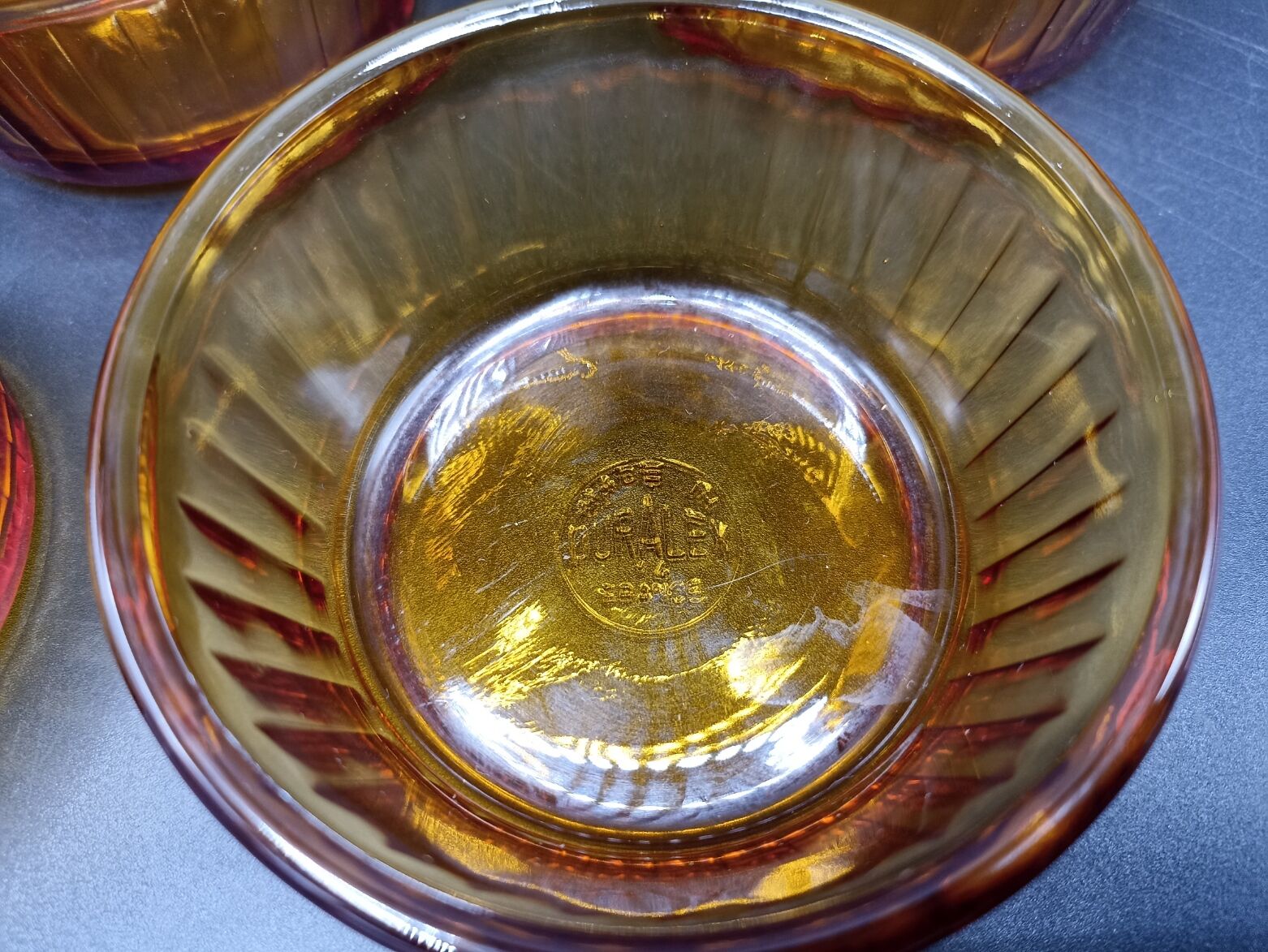 7 duralex amber glass ramekins