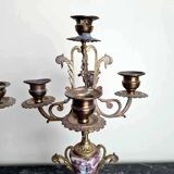 Clock And Its Two Candlesticks Napoleon III Period