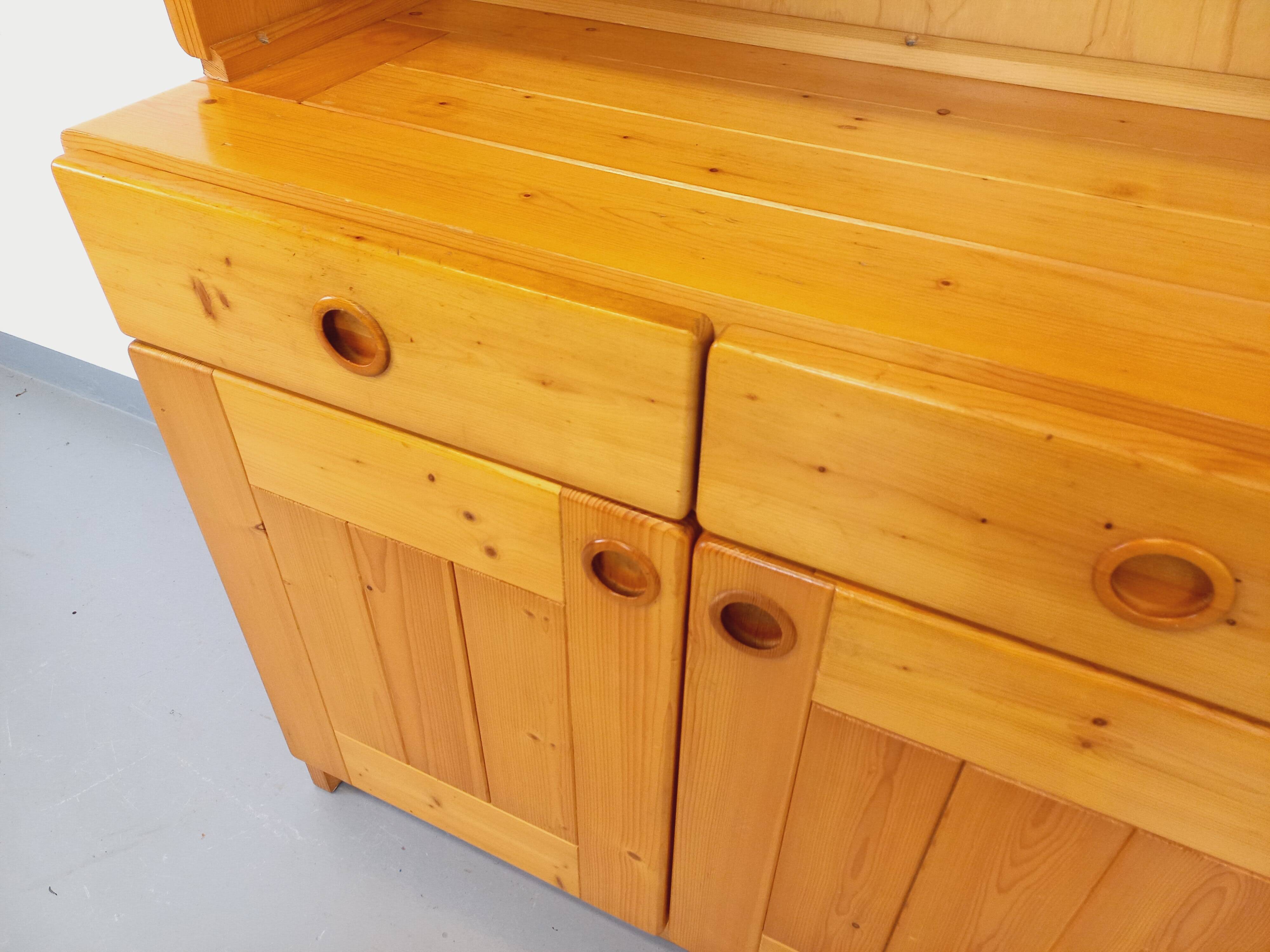 Charlotte Perriand Les Arcs vintage pine storage unit from the 60s 70s