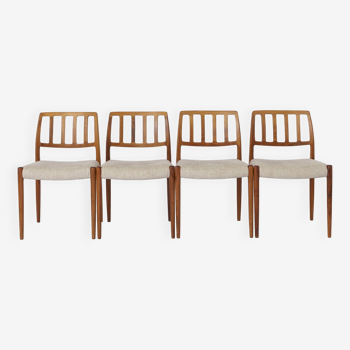 4 Niels Moller Chairs, model 83, 1970s, Rosewood, Danish, Vintage