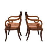 Pair of William IV Mahogany carved chairs