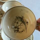 Set of 4 Limoges porcelain tea cups from the Ancienne Manufacture Royale from Bernardaud