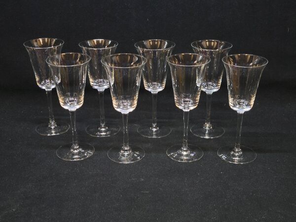 8 verres à pied en cristal fin à porto ou liqueur - Baccarat / Saint louis