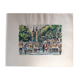 Aquarelle sur vélin d'Arches Genève, place du Port, La foire aux tableaux, André Duculty