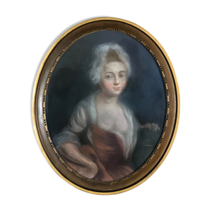 Peinture pastel sur carton portrait