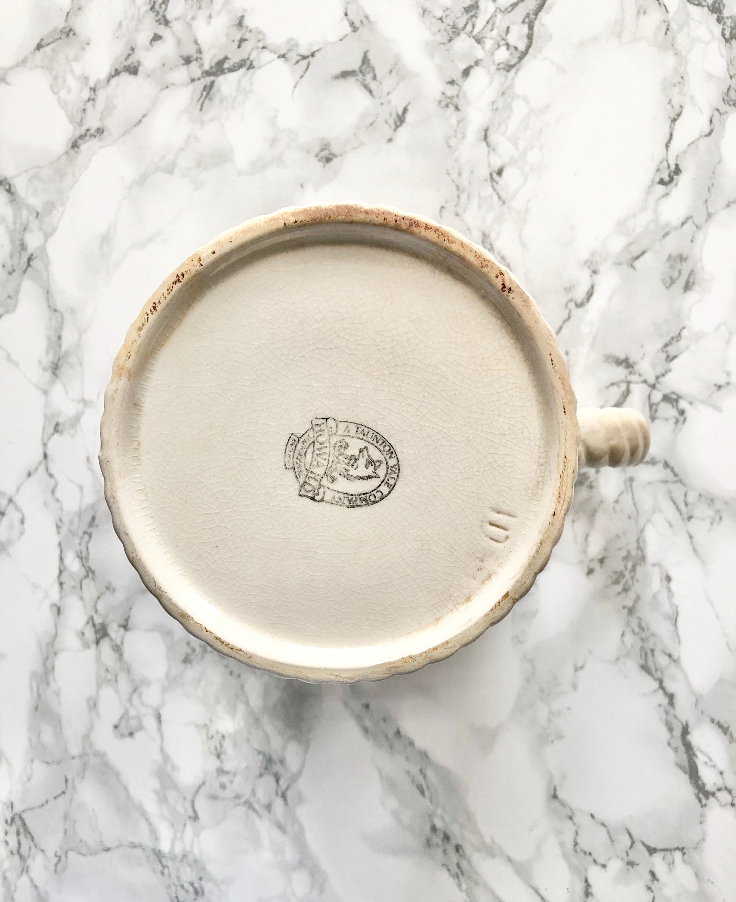 White pitcher, english manufacture Taunton Vale Pottery