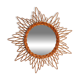 Miroir soleil vintage en rotin tressé