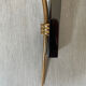 Pair of 1950 sconces in brass and opaque glass
