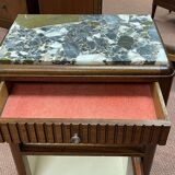Art deco bedside table in mahogany and marble top