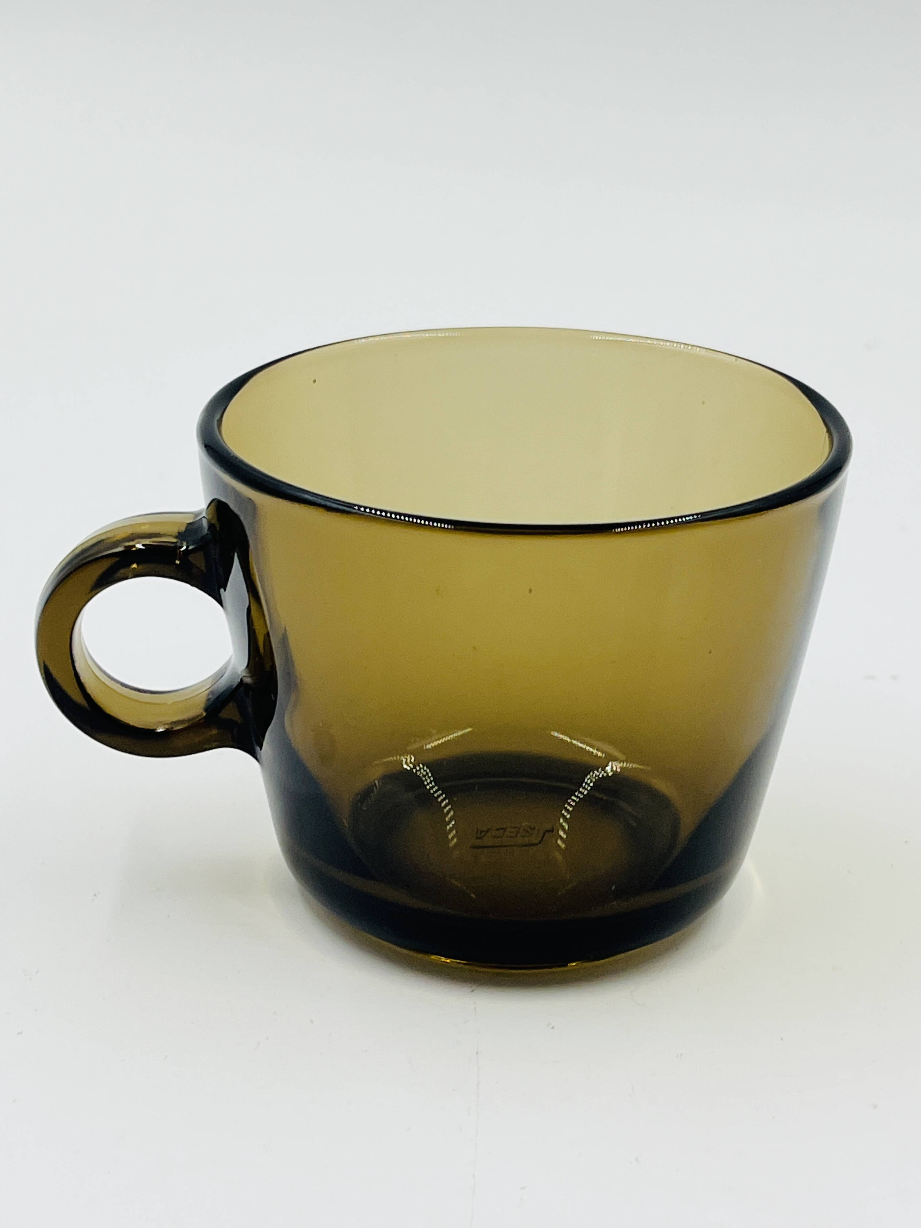 Lot of 6 Vintage Amber Glass Service Station Cups