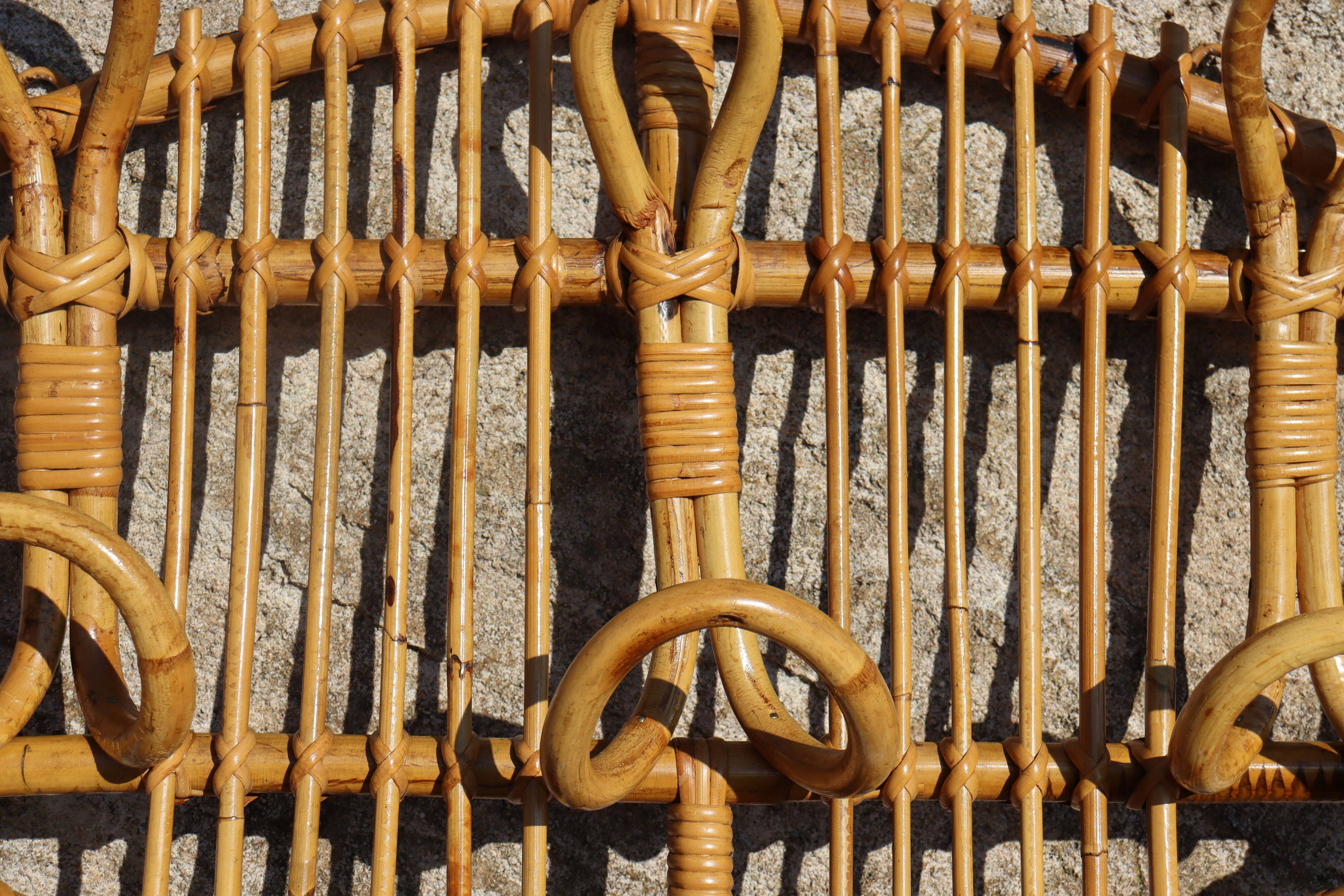 Italian rattan coat rack