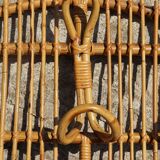 Italian rattan coat rack