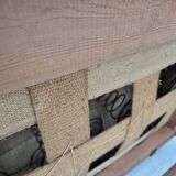 1950s, 3-seater Danish sofa, original condition, furniture velour, oak.