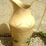 Broc en cuivre peint vintage